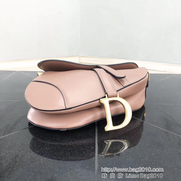 DIOR迪奧 2018新款 粉色大號Saddle Bag馬鞍包  zdo1132